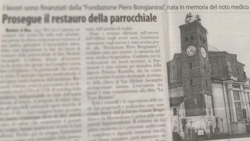 Prosegue il restauro della parrocchiale su “La Gazzetta di Borgo d’Ale”
